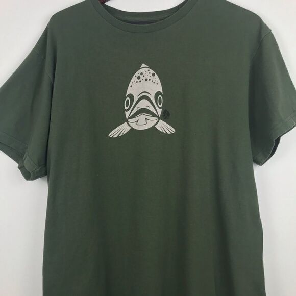 Remington Fly Tackle & Apparel Olive Green Fish Graphic T shirt - Picture 3 of 5